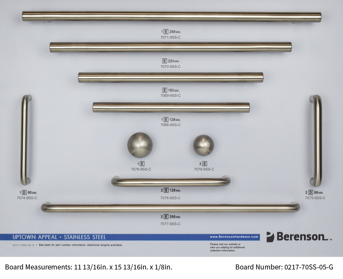 Berenson Hardware Stainless Steel Display Board | Berenson Corp