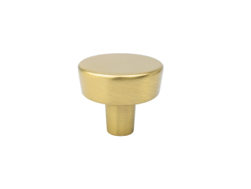 a image of a round decorative hardware knob in modern brushed gold